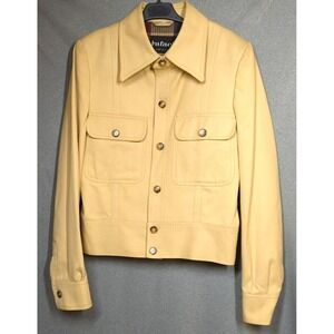 Rafael Wool Jacket Men 36 (S) Italy Tan Plaid Lining Preppy Lux Old Money City